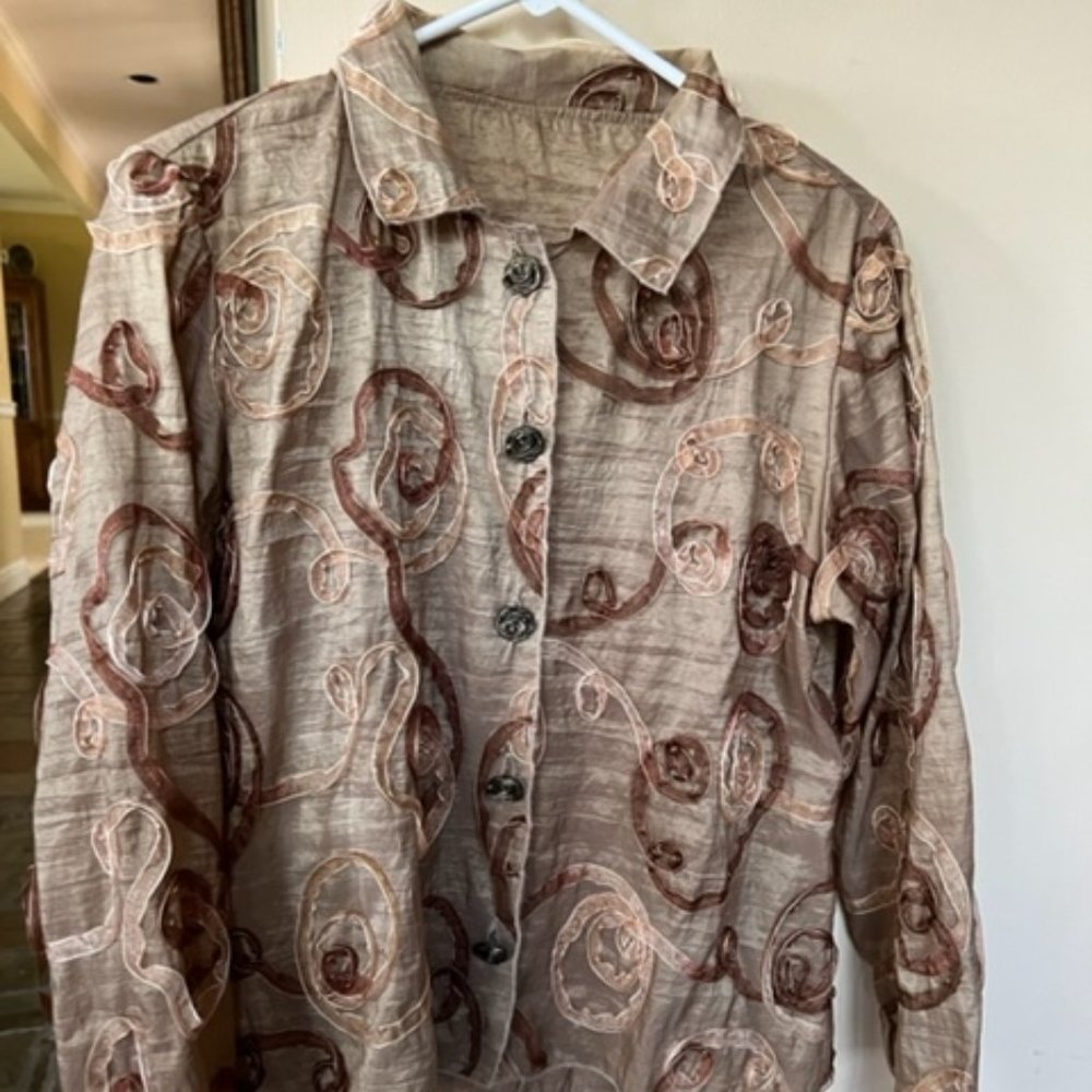 Beige Ribbon Blouse - small